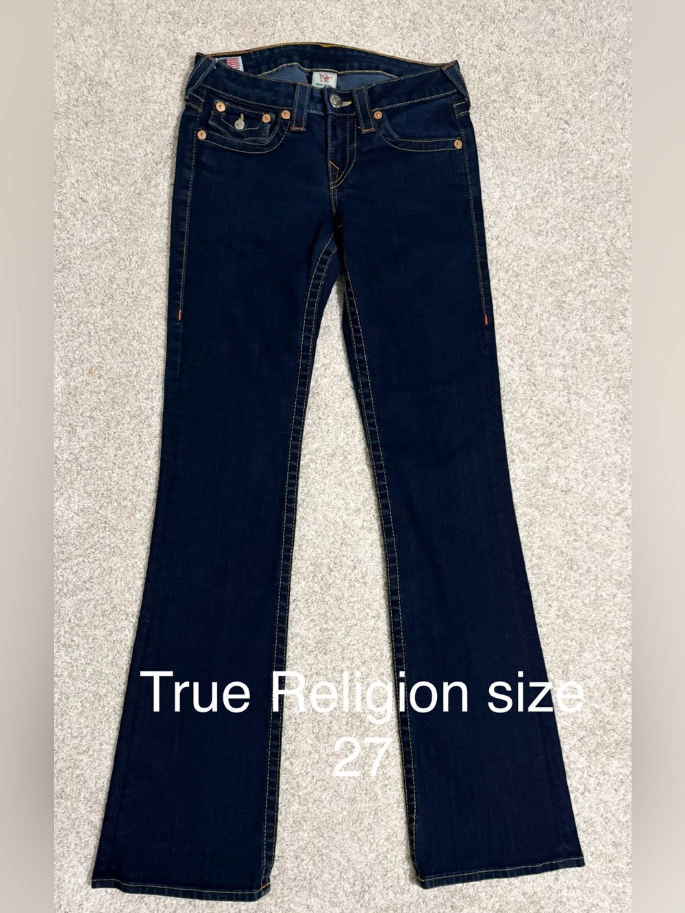 True Religion Joey Bootcut Dark Wash Jeans size 27